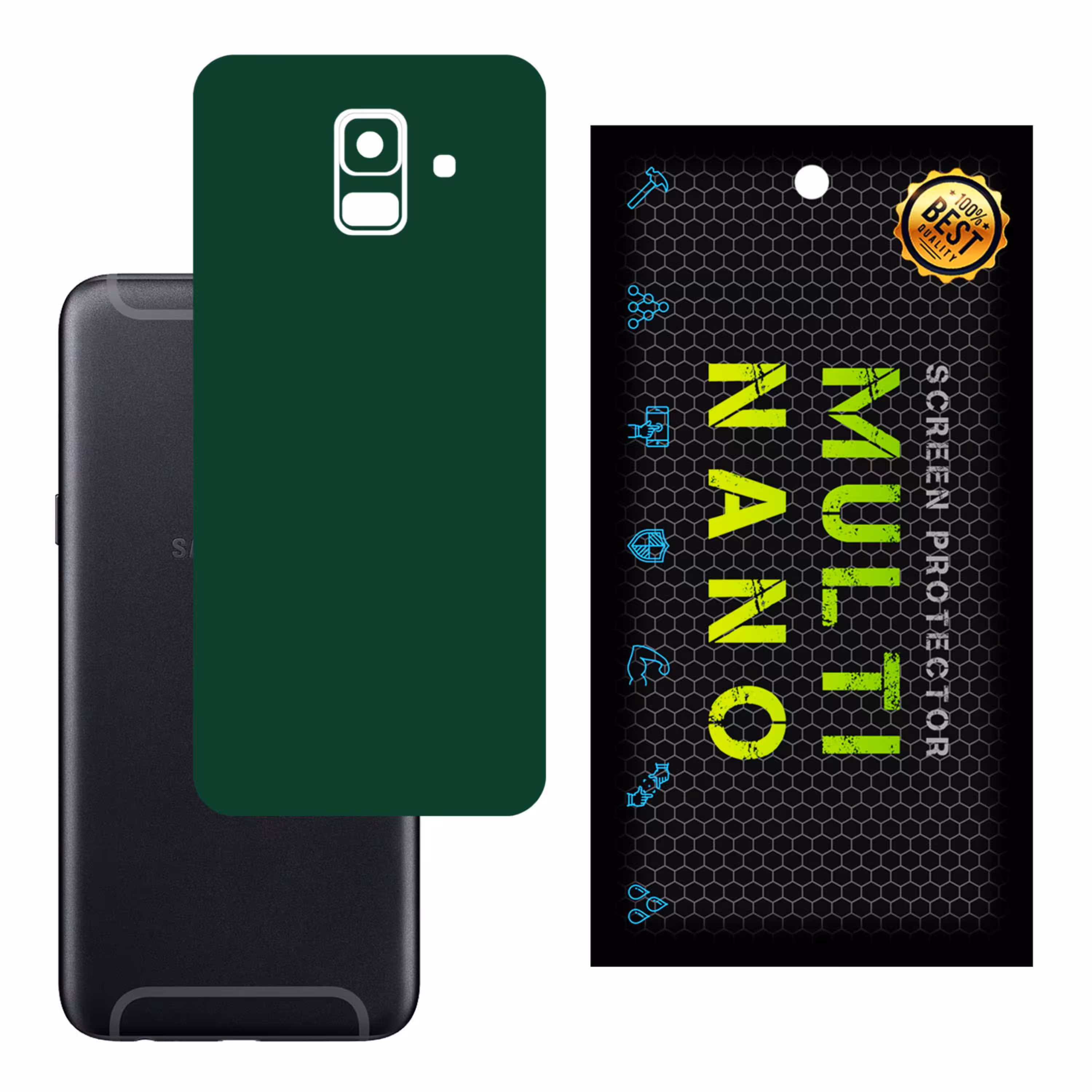 برچسب پوششی MultiNano مدل X-F1M-Green برای پشت موبایل سامسونگ  A6 2018