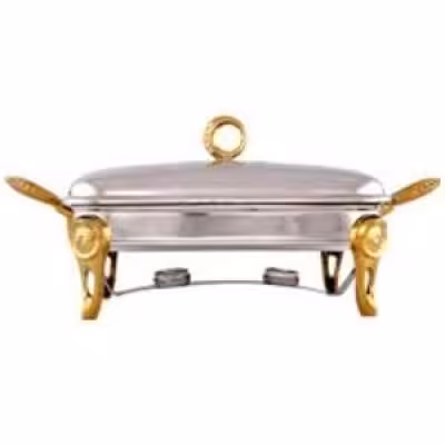 سوفله برنج خوری کوچک دسته و پایه طلایی مستطیلی