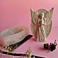 قالب سیلیکونی کتیبه فرشته مولد سیلیکونی مخصوص شمعسازی رزین مجسمه سازی صابون سازی