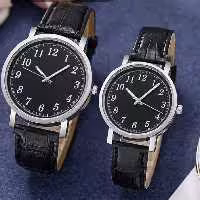 ست ساعت زنانه ومردانه قهوای ومشکی صفحه های مشکی وسفید داره ست خوش قیمت برای هدیه دادن هم هست