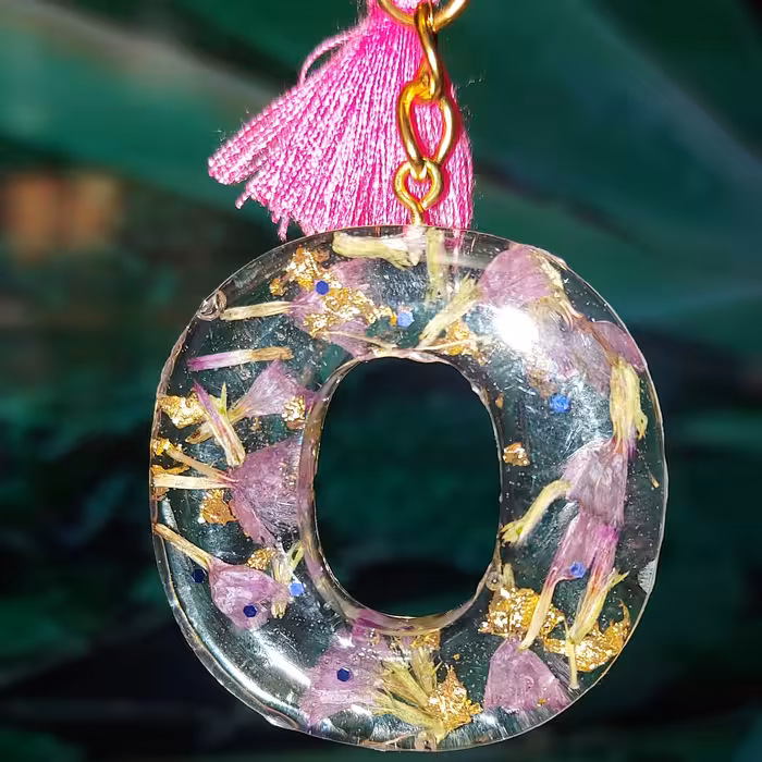 جاکلیدی رزینی گل خشک 