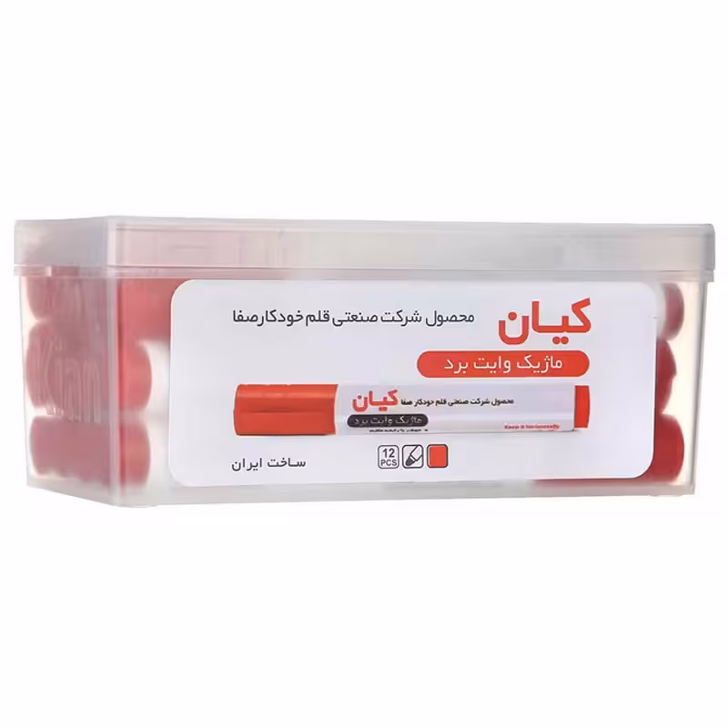 ماژیک وایت برد کیان نوک گرد رنگ قرمز بسته 12 عددی &ndash; قیمت و خرید | برایتو
