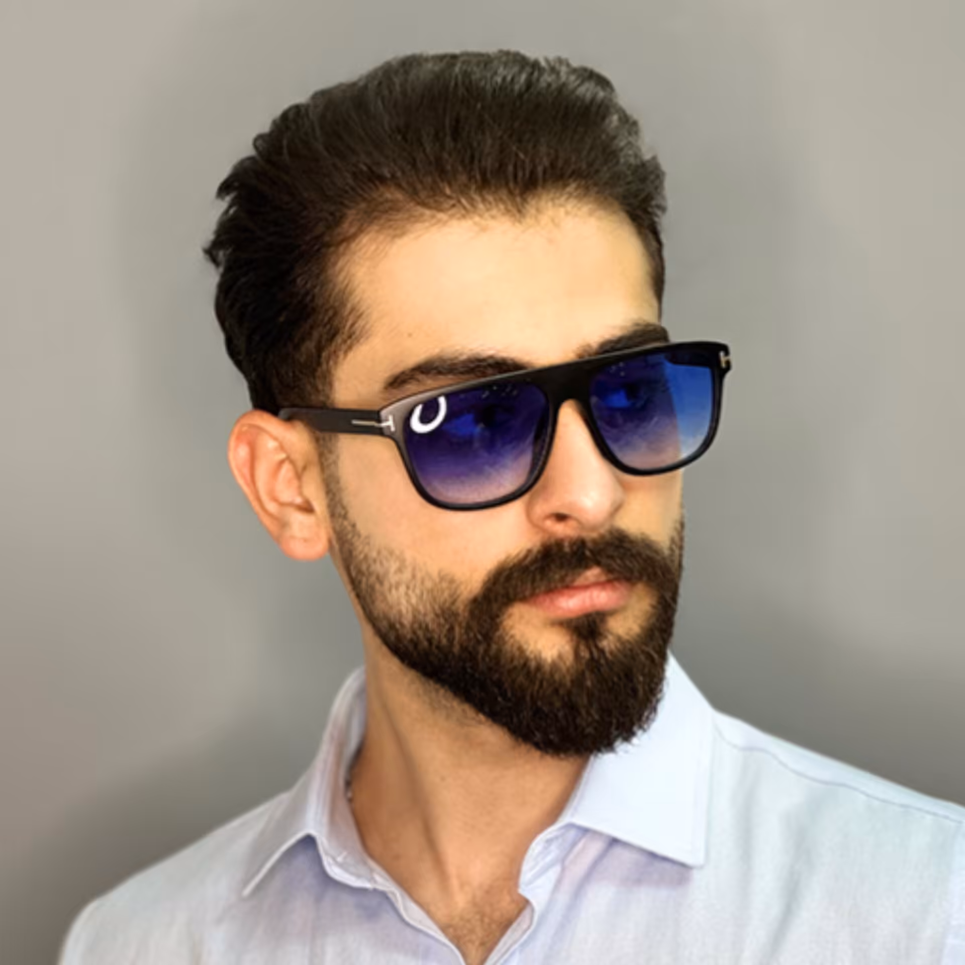 عینک آفتابی مردانه اورجینال مشکی آبی پلیسی یووی400