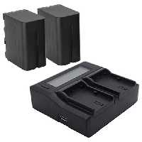 پکیج شارژر دوبل فوتومکس DUBLE NP-F970   دو باتری سونی NP-F970