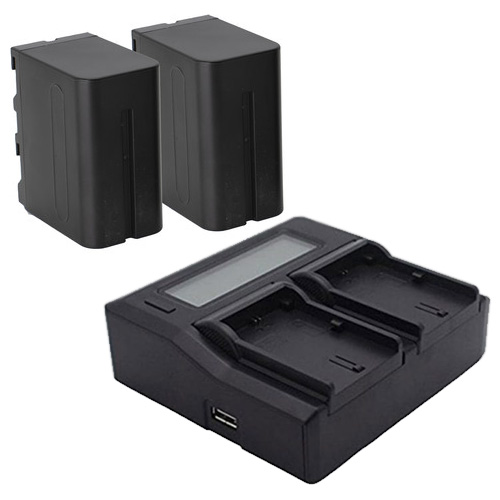 پکیج شارژر دوبل فوتومکس DUBLE NP-F970 دو باتری سونی NP-F970