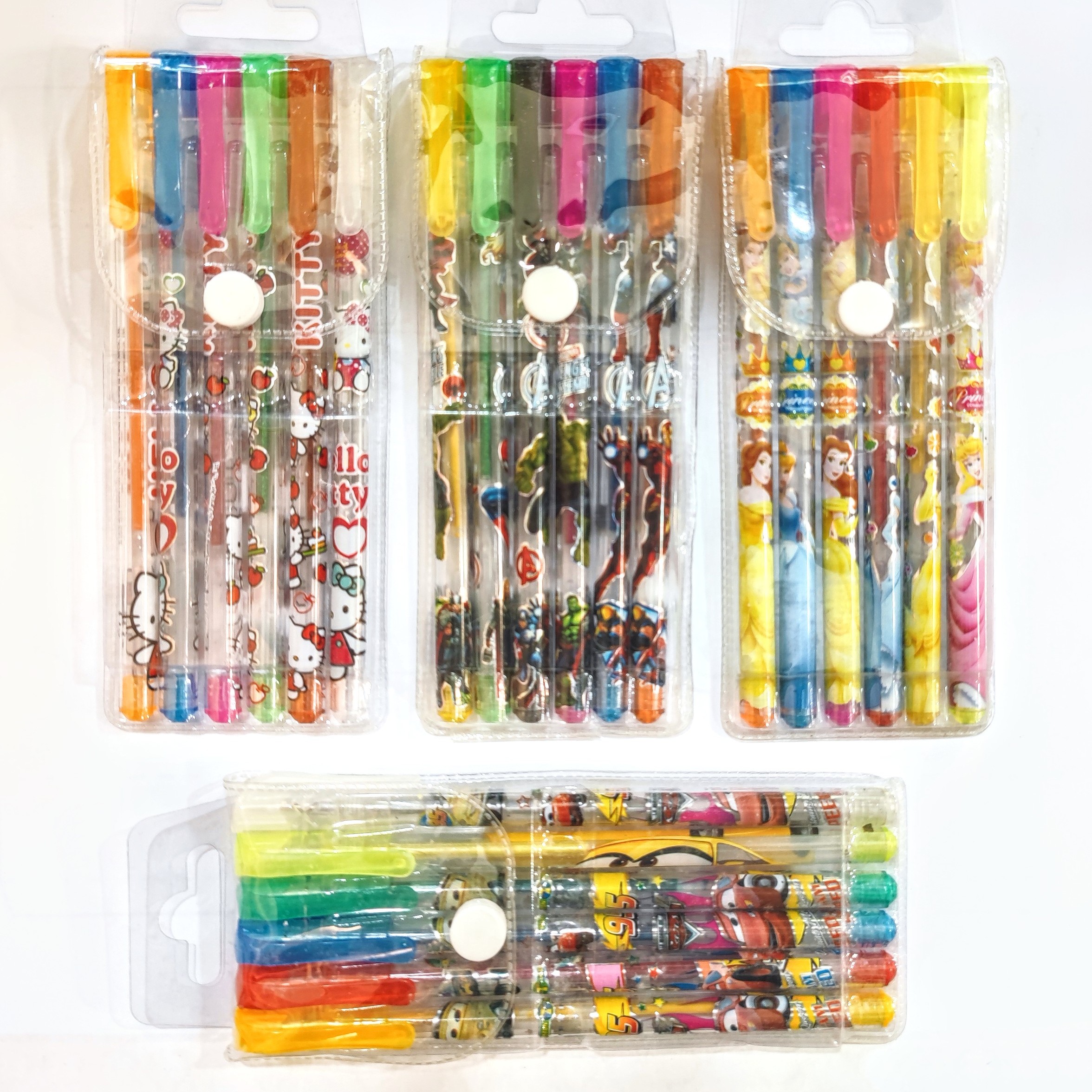 خودکار اکلیلی 6 رنگ طرح های دخترانه و پسرانه