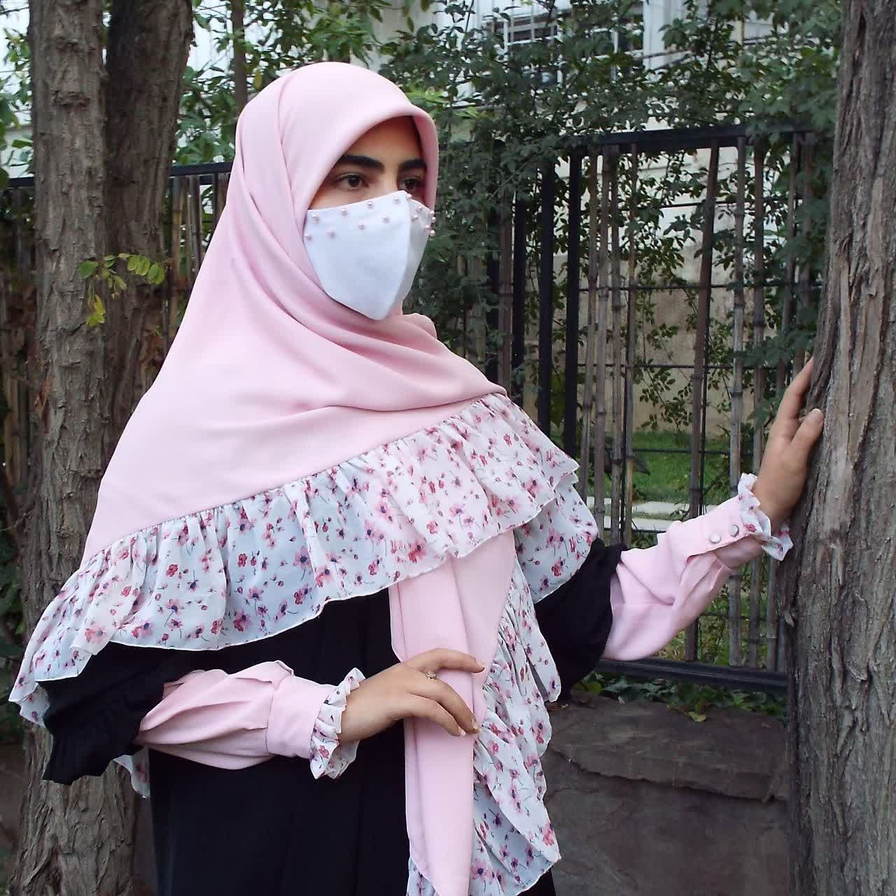 روسری چیندار صورتی