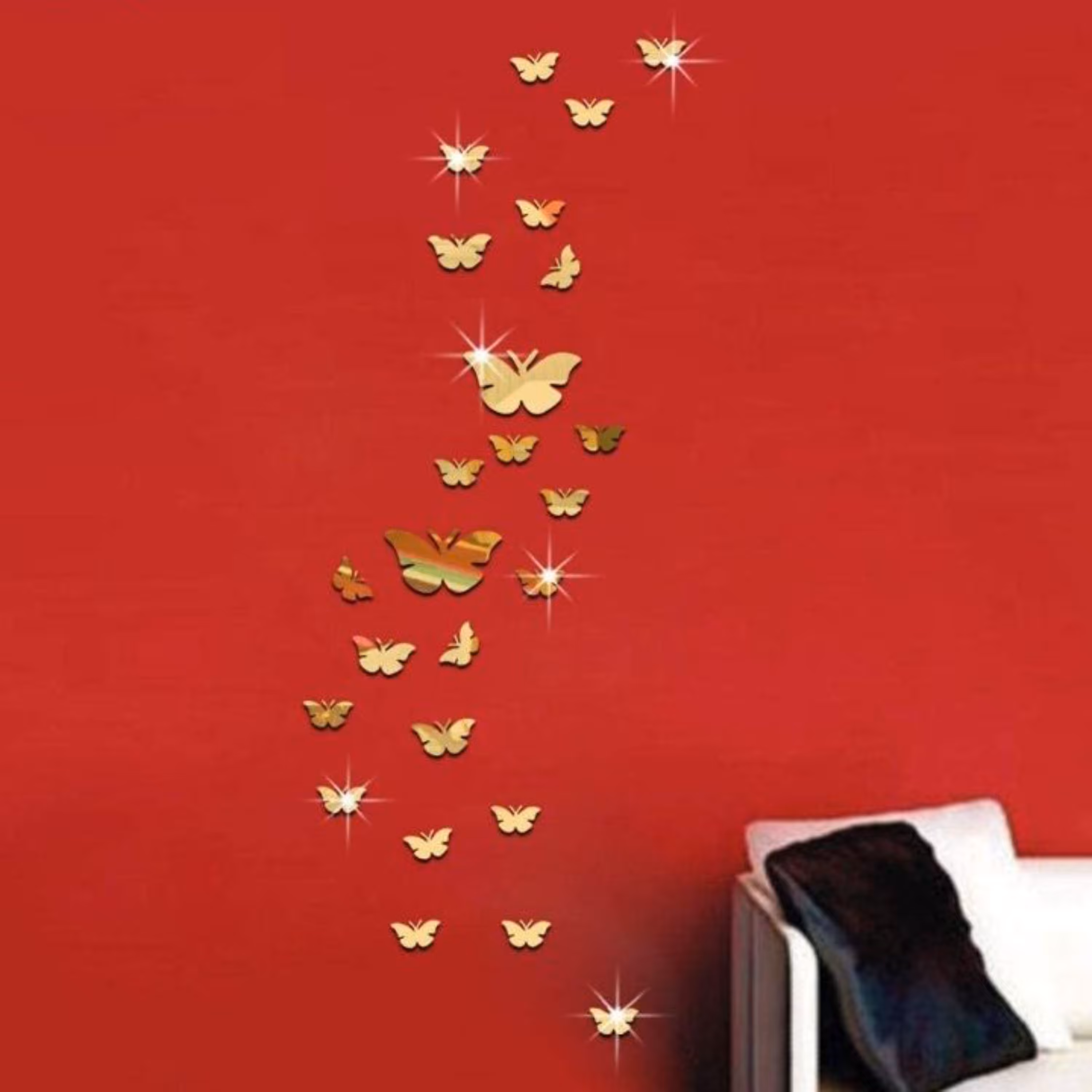 آینه دکوراتیو پدیده مدل پروانه کد03بسته 22 عددی