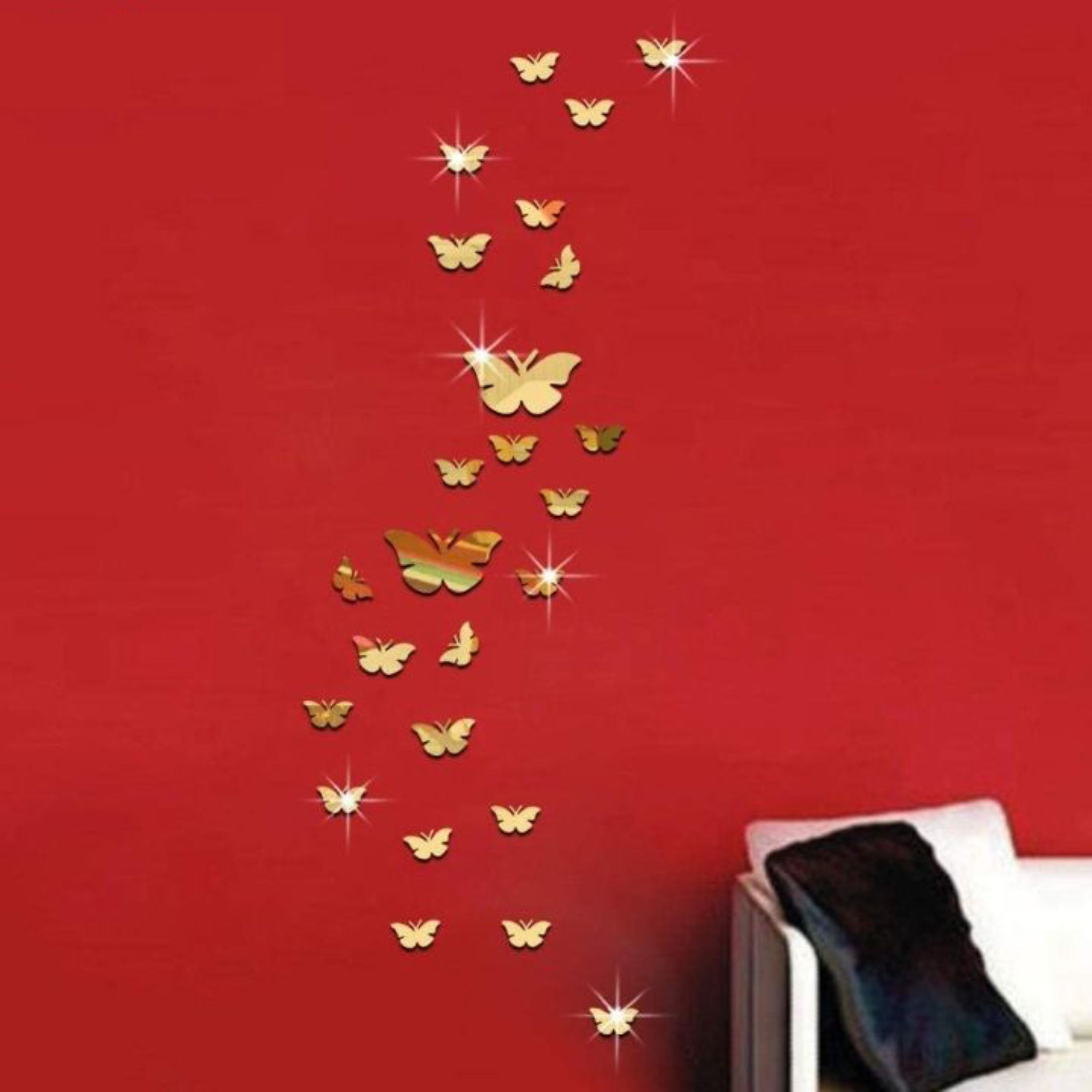 آینه دکوراتیو پدیده مدل پروانه کد03بسته 22 عددی