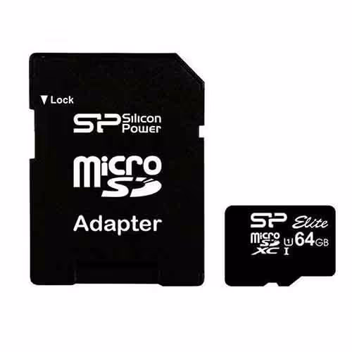 کارت حافظه micro سیلیکون پاور  Elite کلاس 10 با آداپتور  64 گیگابایت