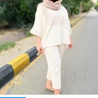 ست شومیز و شلوار لینن نچرال خارجی قد شومیز جلو 75پشت 85
