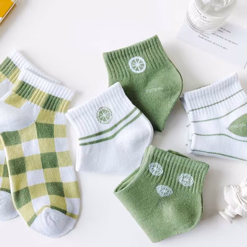 جوراب کوتاه مچی لیمو ترش فانتزی