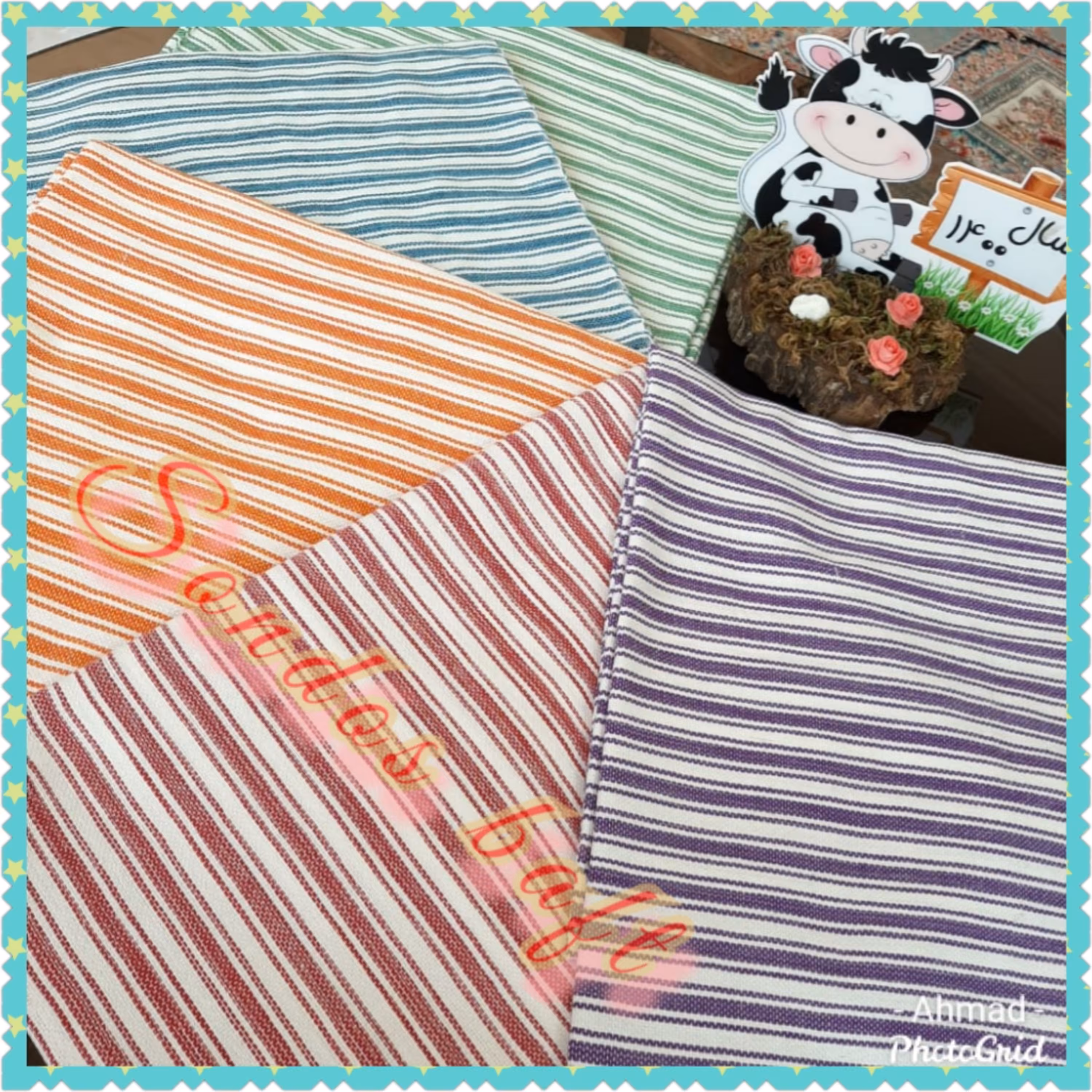 دستمال سفره با طرح سنتی از جنس نخ پنبه ای