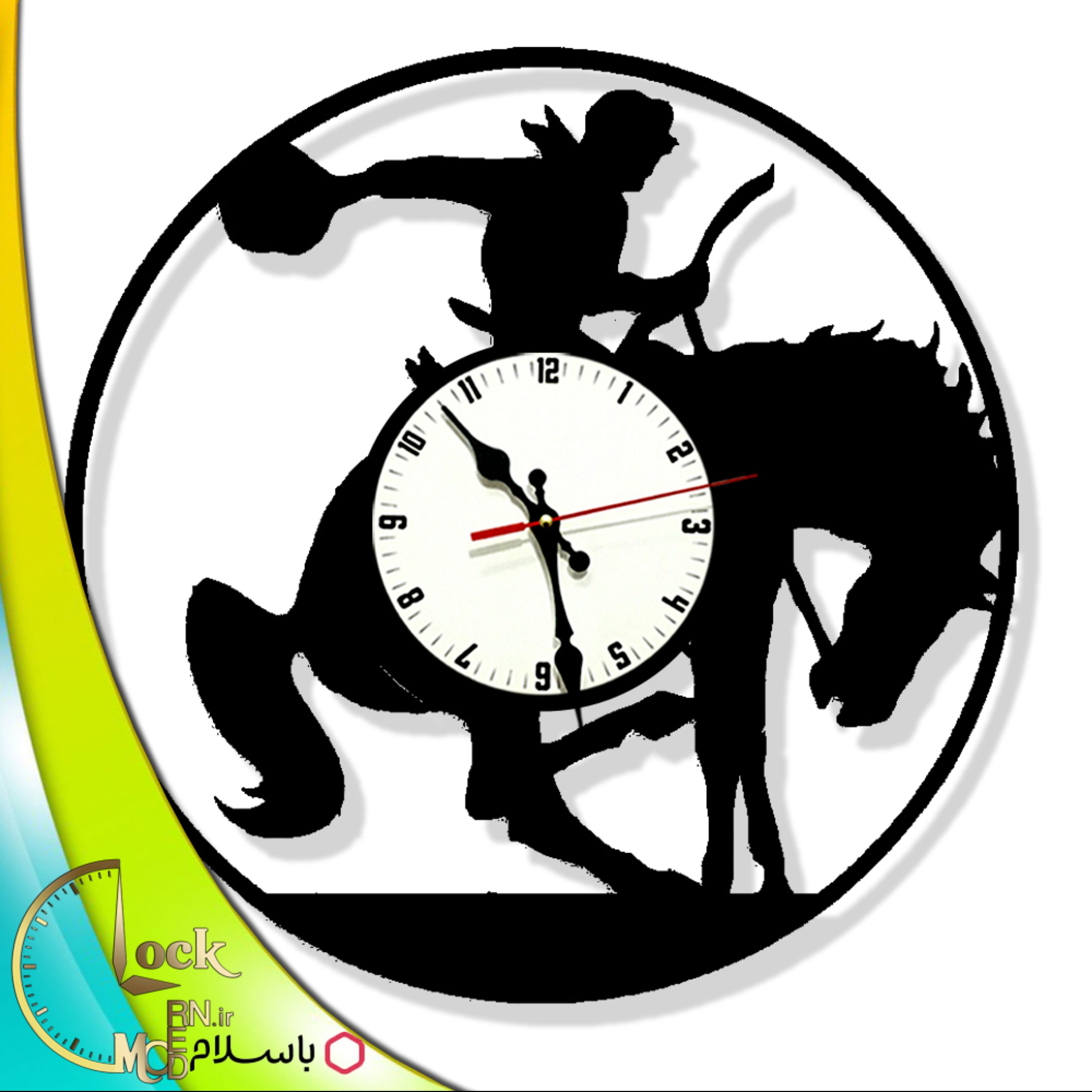 ساعت دیواری طرح اسب سوار کد 666 (پس کرایه)