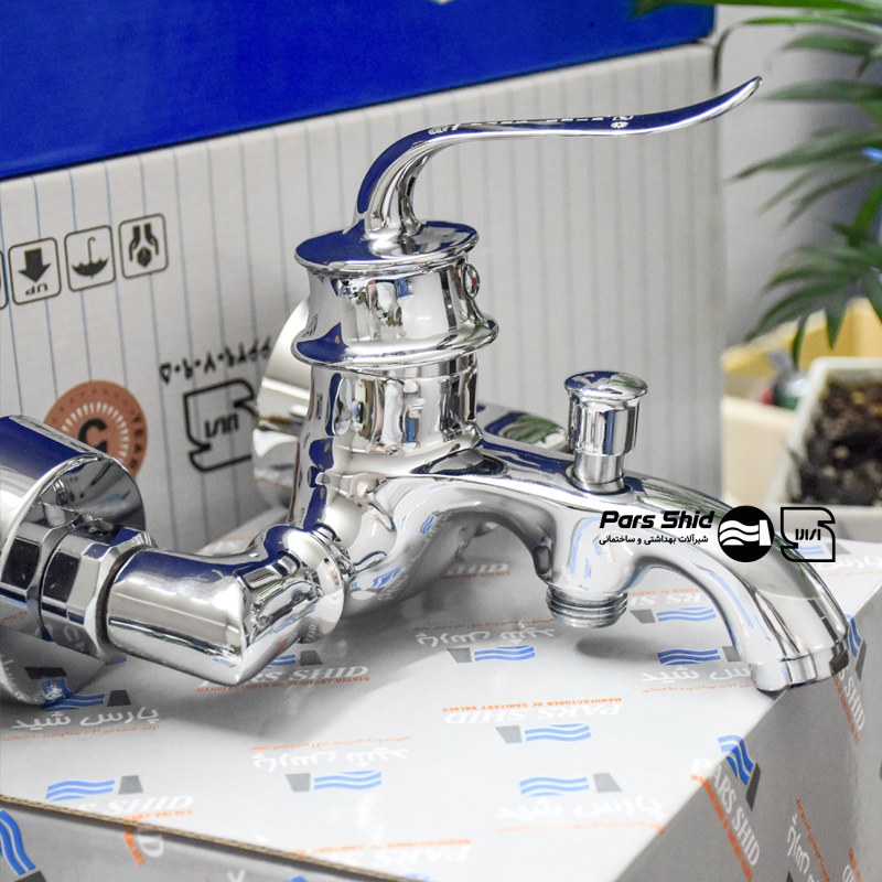  شیرآلات اصل مدل هالیا(هلن) شرکت پارس شید شمش برنج CNC کروم کد7005