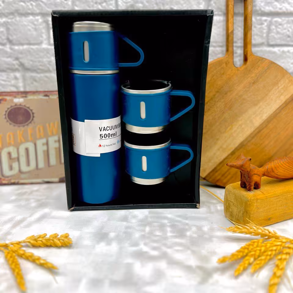 فلاسک 3 فنجان برند Diwangxin حجم 500 سی سی رنگ آبی