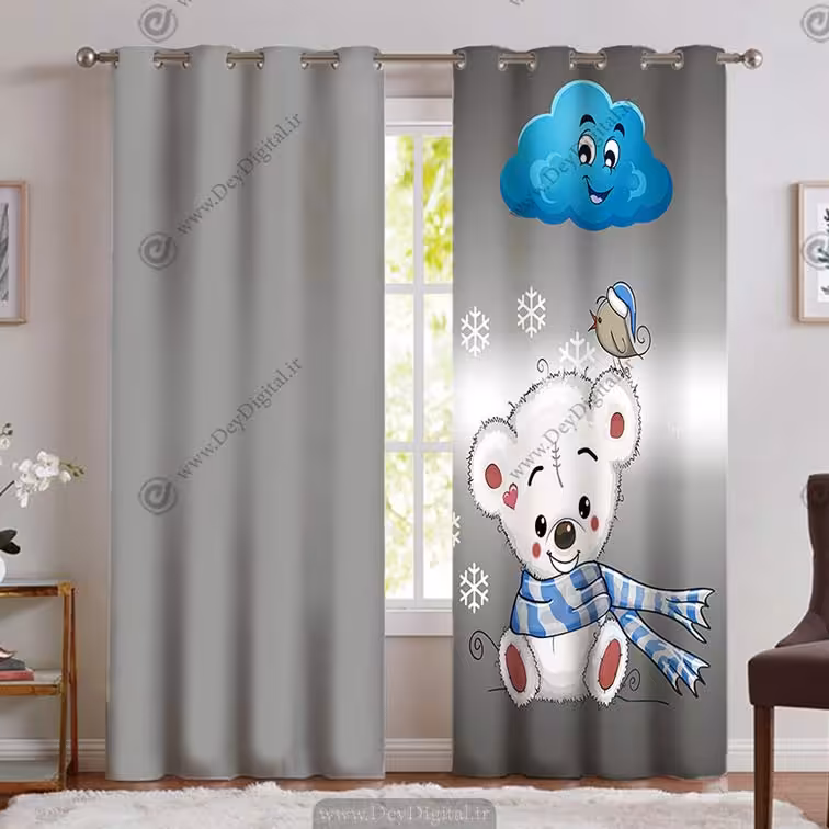 پرده اتاق کودک طرح فیل PK-4545