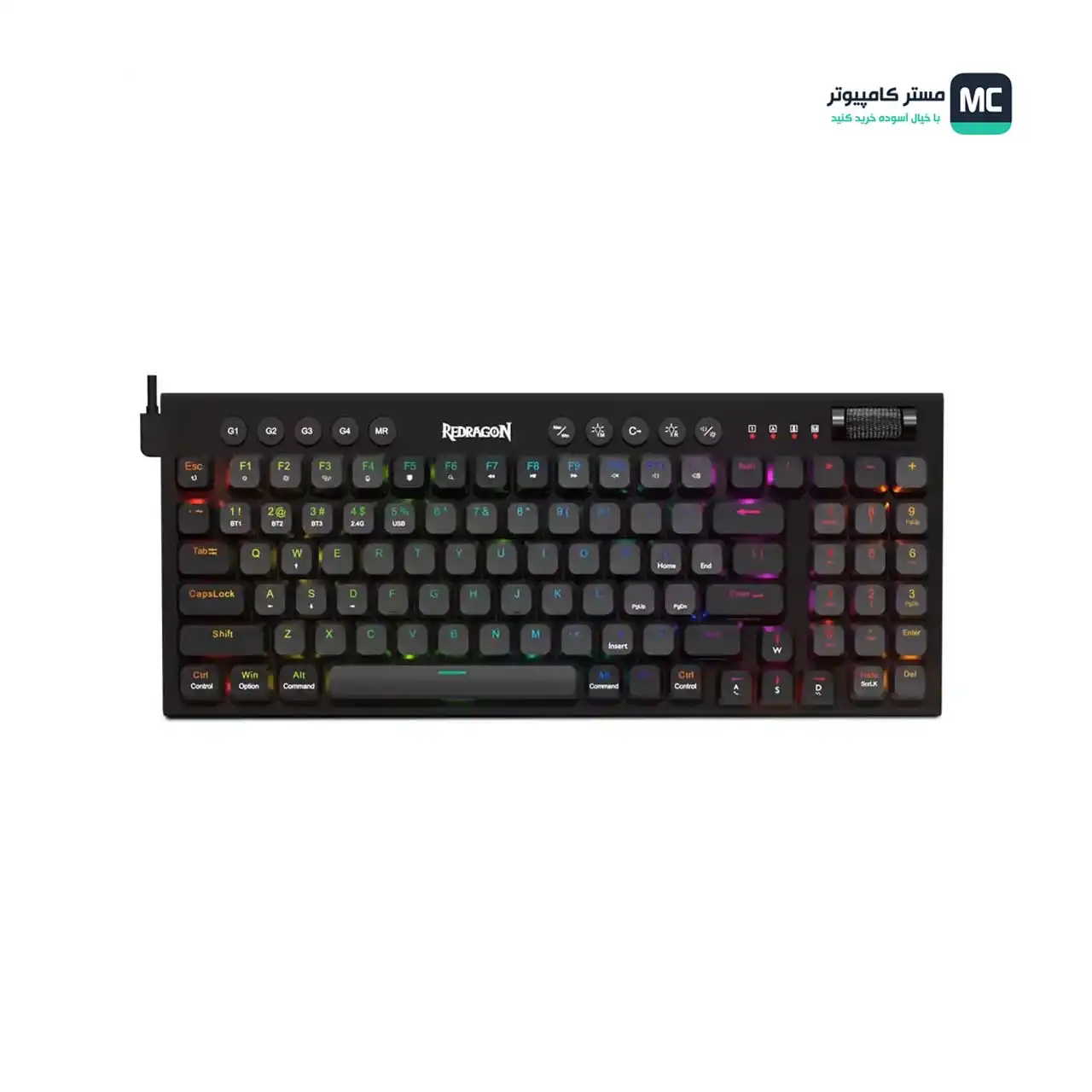 قیمت و خرید کیبورد گیمینگ ردراگون SION K653 RGB ست کامل کی کپ سفید