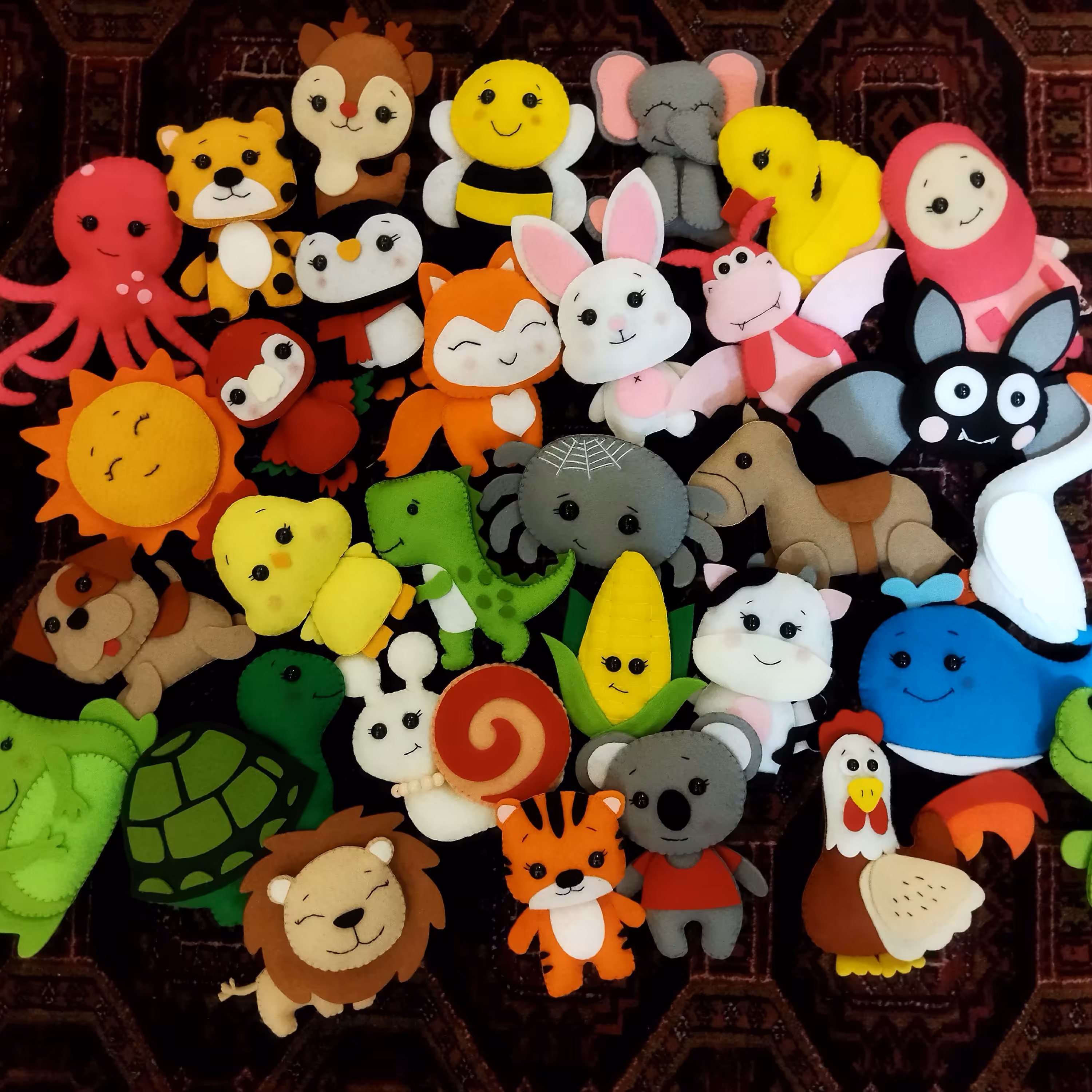 پک ده تایی حیوانات نمدی 