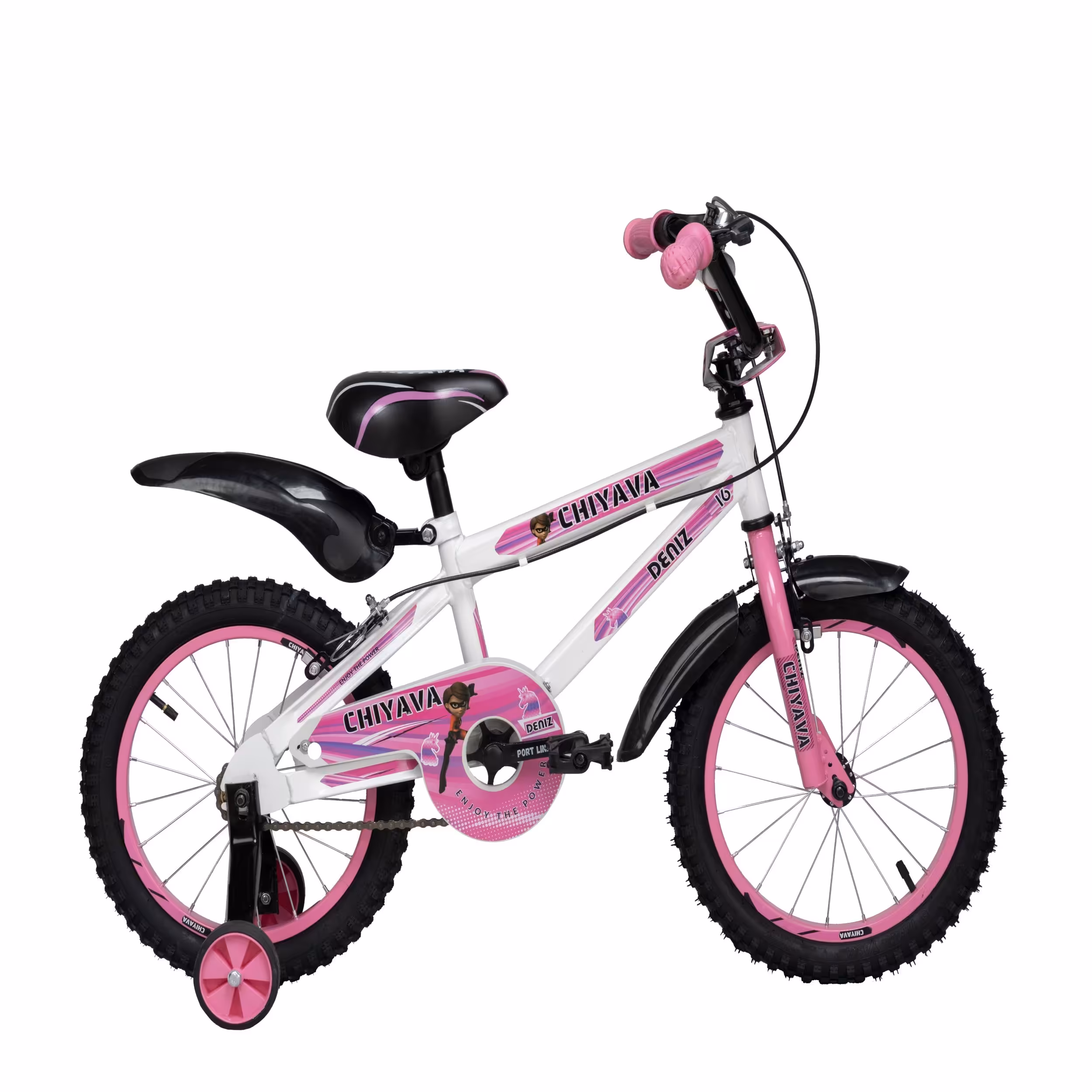 دوچرخه چیاوا مدل دنیز سایز 16 سفید صورتی