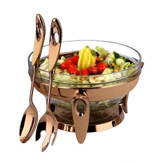 سوفله سالاد خوری تک استیل مدل لوپ (رزگلد)