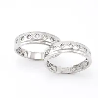 حلقه ست نقره 7سنگ آبکاری طلا سفید عیار925