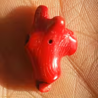 سنگ مرجان سرخ سوراخ دار مناسب آویز شااهکار خلقت بی نظیییر