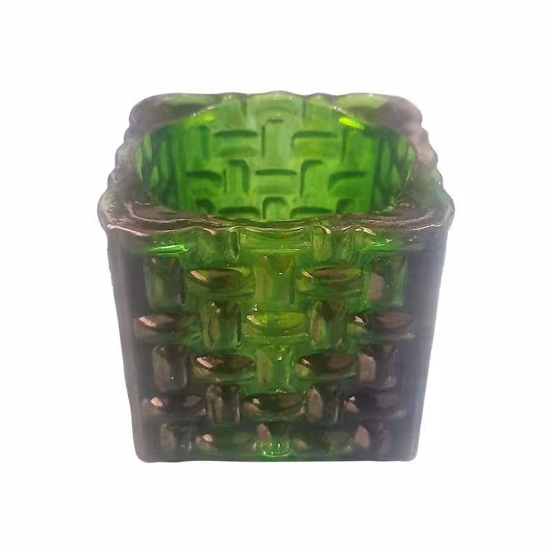 جا شمعی مکعبی مدل رویال سبز رنگ