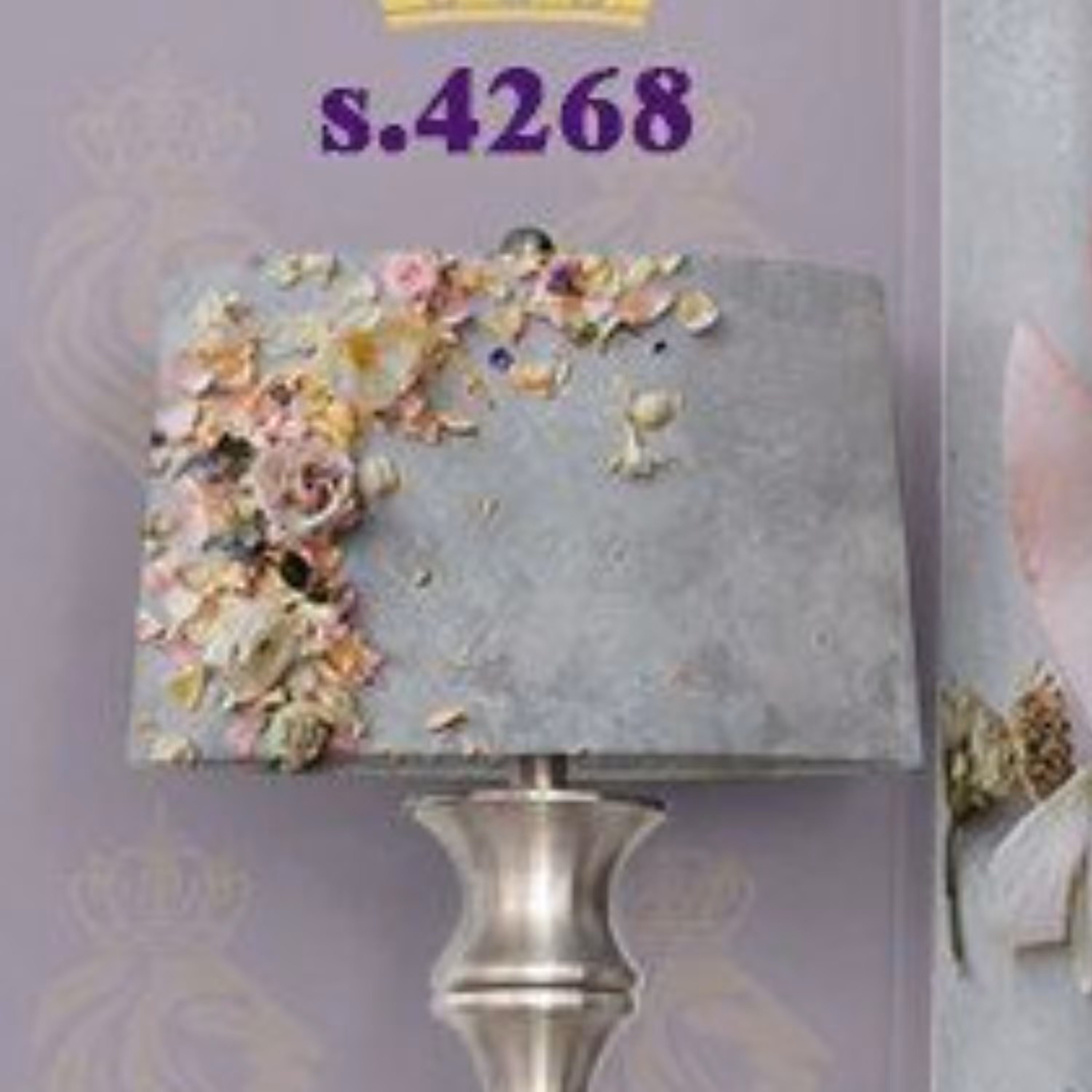 آباژور چاپی جنس مخمل-طرح گل سه بعدی