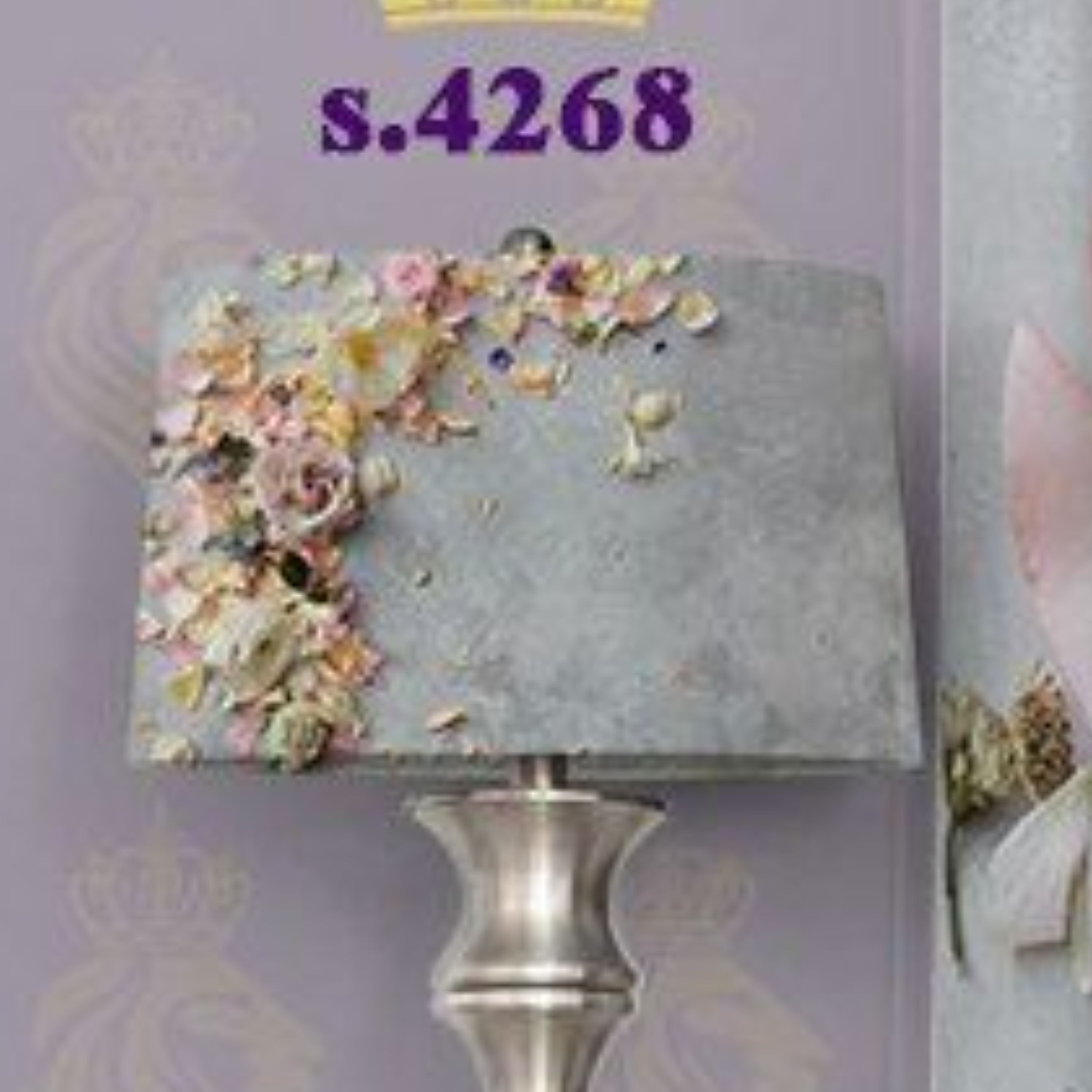 آباژور چاپی جنس مخمل-طرح گل سه بعدی