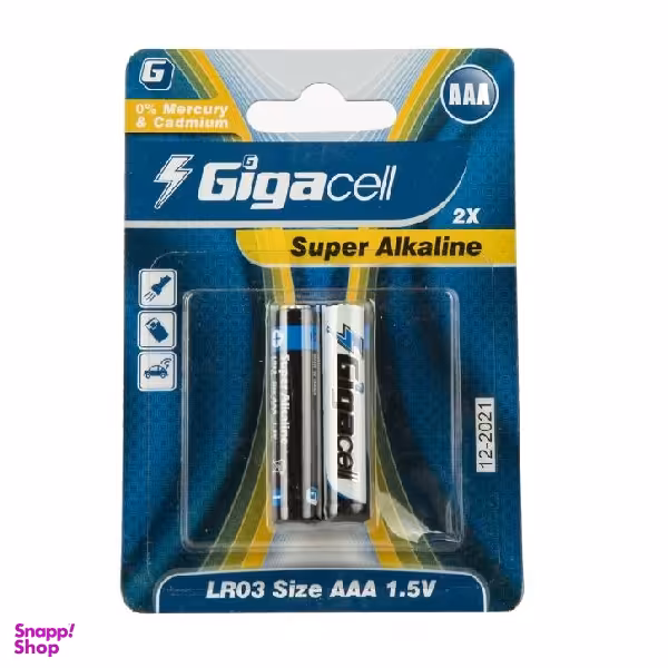باتری نیم قلمی گیگاسل (Gigacell) مدل Alkaline بسته دو عددی