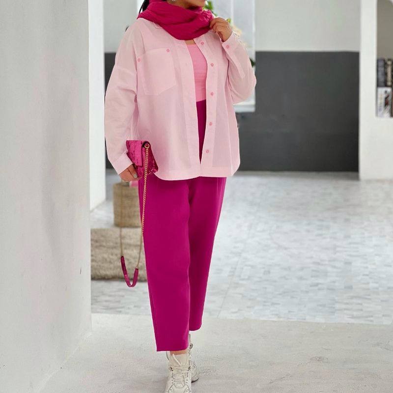 ست شومیز شلوار صورتی 