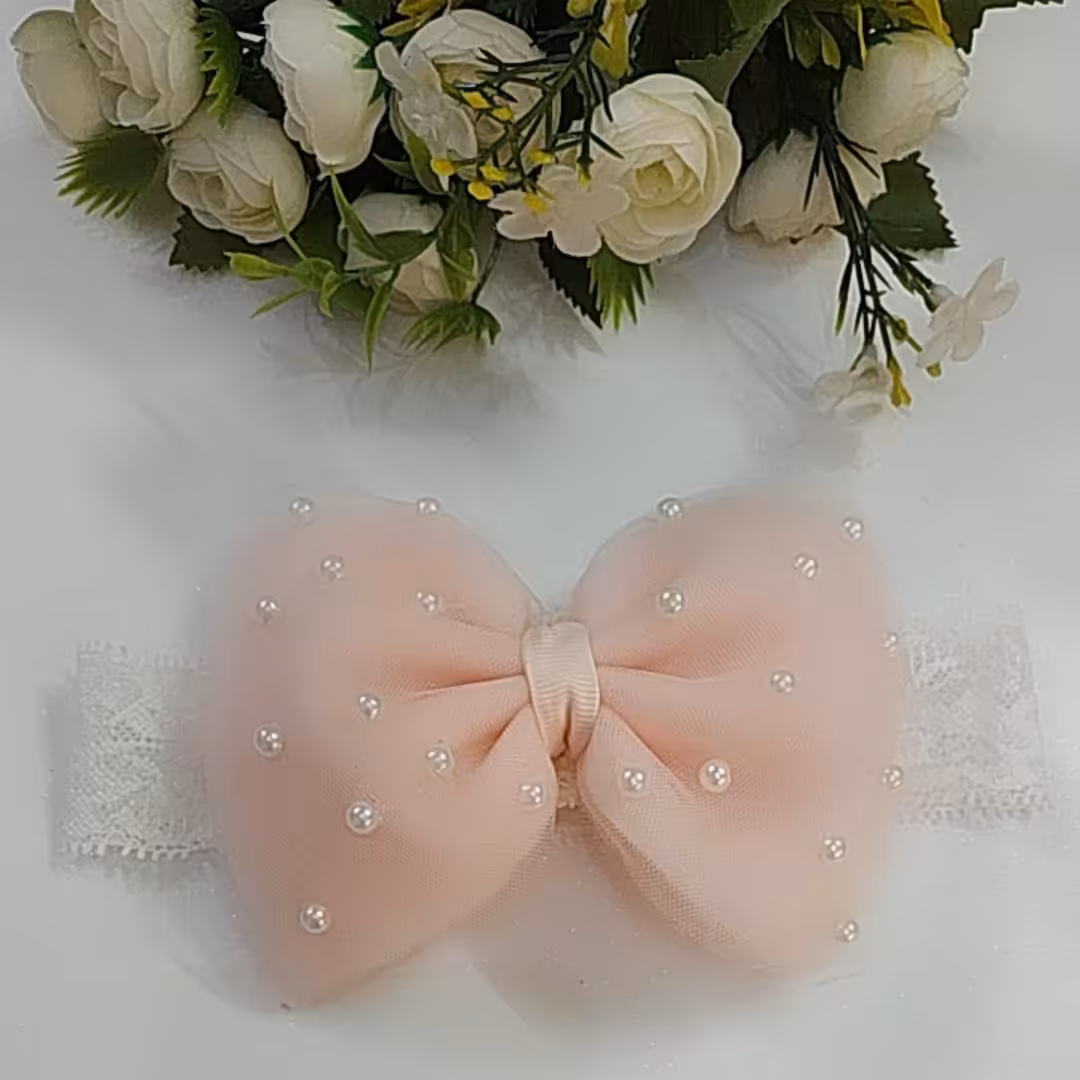 هدبند توری مرواریدی با هد دانتلی 