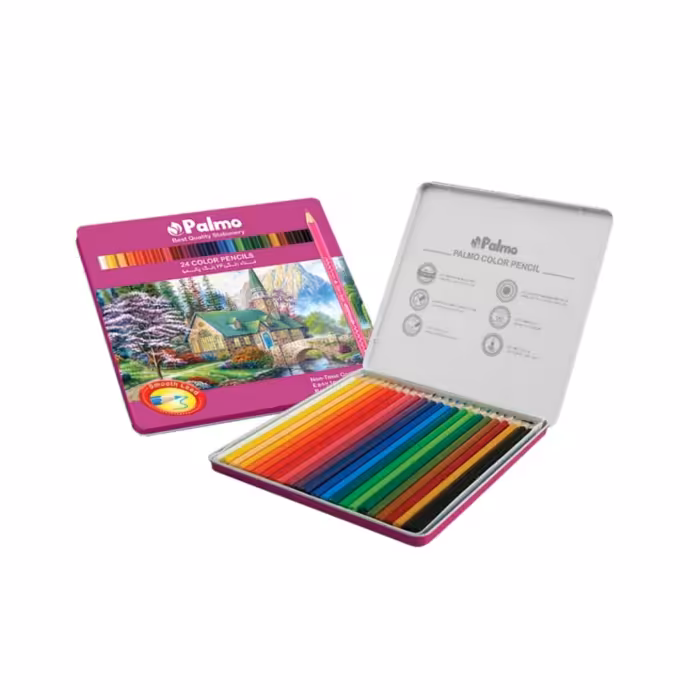 مدادرنگی پالمو 24 رنگ جعبه فلزی
