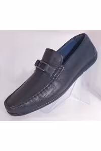 کفش های کژوال آبی مردانه ̇nci brc23y6001 لیزر واقعی چرم شکافته روزانه سیل İnci