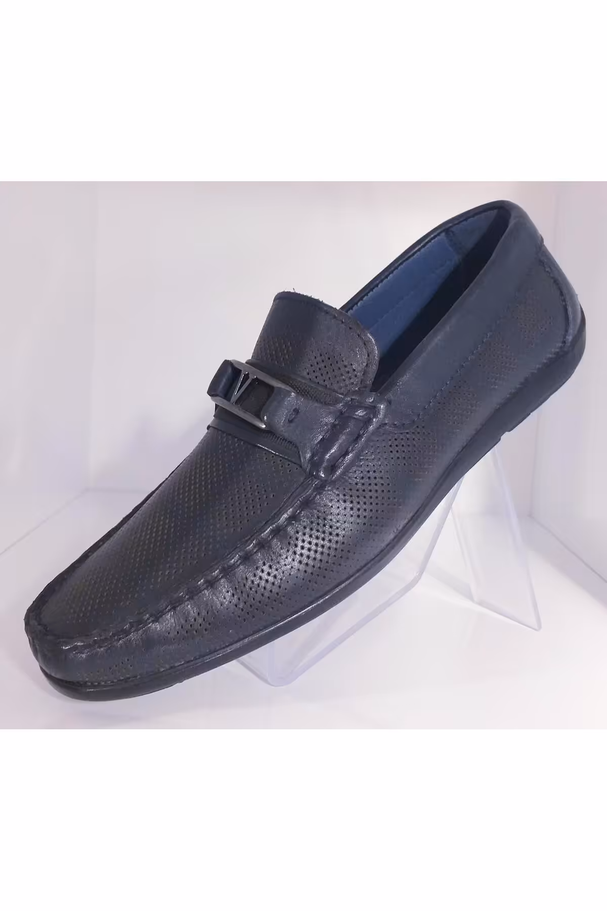 کفش های کژوال آبی مردانه ̇nci brc23y6001 لیزر واقعی چرم شکافته روزانه سیل İnci