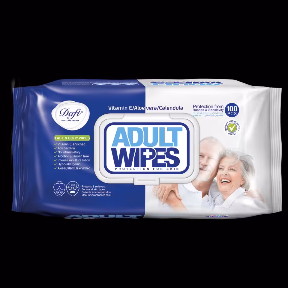 دستمال مرطوب پاک کننده دست و صورت و بدن دافی