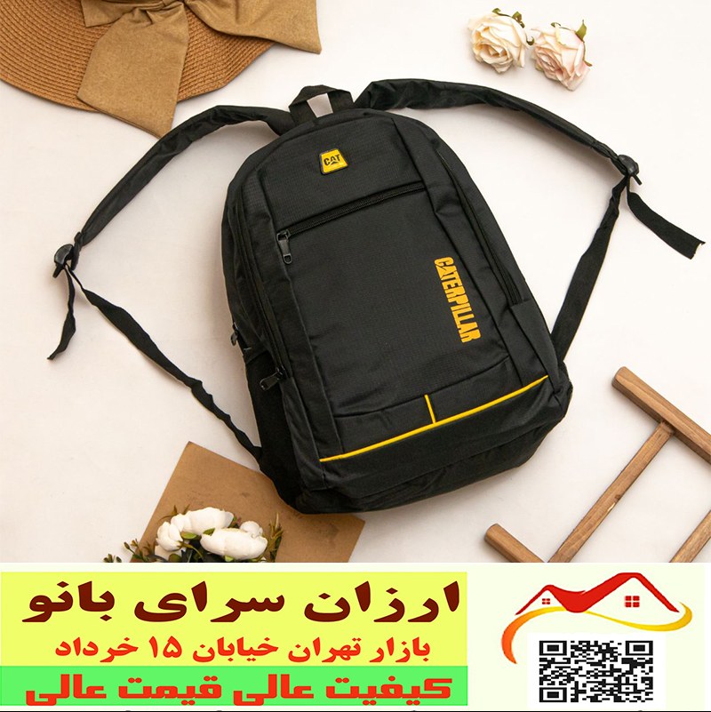 کوله پشتی دانشجویی دبیرستان مدرسه  اسپرت جنس دیبا  طرح CAT  کد 2609074  مدل 4