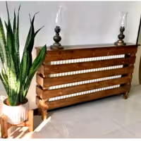 کنسول رو شوفاژی روستیک رنگ قهوه ای تیره چوب روس ضد آب پوشش سیلر کیلر 