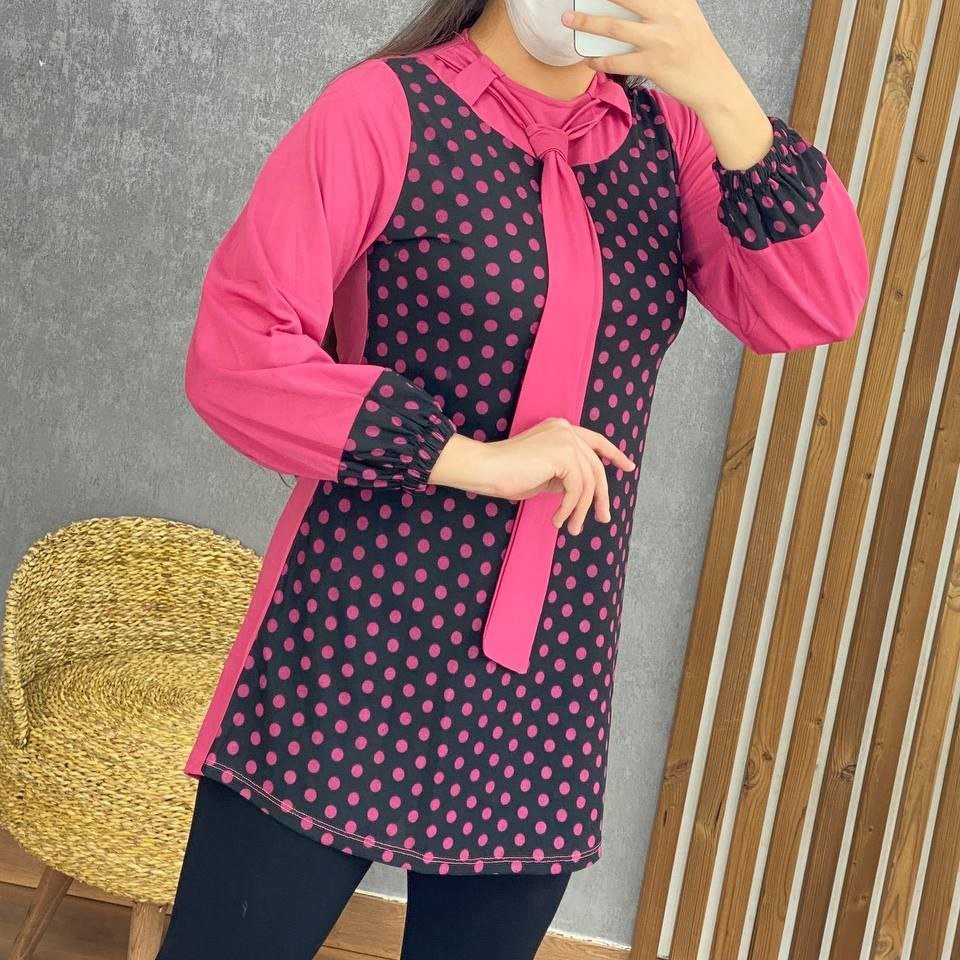 شومیز توپی یقه کراواتی 401 زنانه