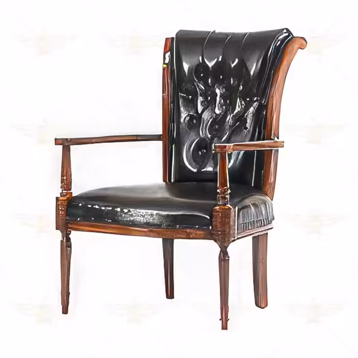 مبل اداری تک نفره خراطی دسته چوبی