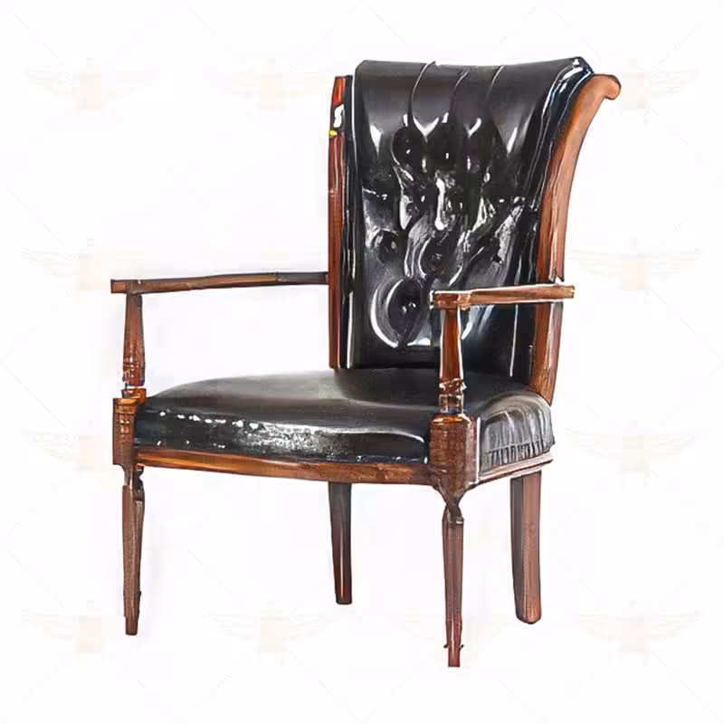 مبل اداری تک نفره خراطی دسته چوبی