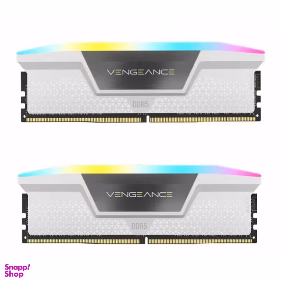 حافظه رم دو کاناله کورسیر مدل Vengeance RGB 5200MHz DDR5 White ظرفیت 64GB
