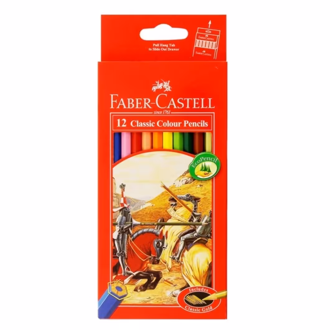 مدادرنگی 12 رنگ فابرکاستل کلاسیک جعبه مقوایی ساخت کشور اندونزی 