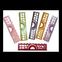 خط کش ژله ای (شابلون نقاله دار ) 20 سانت بسته ی 41 عددی