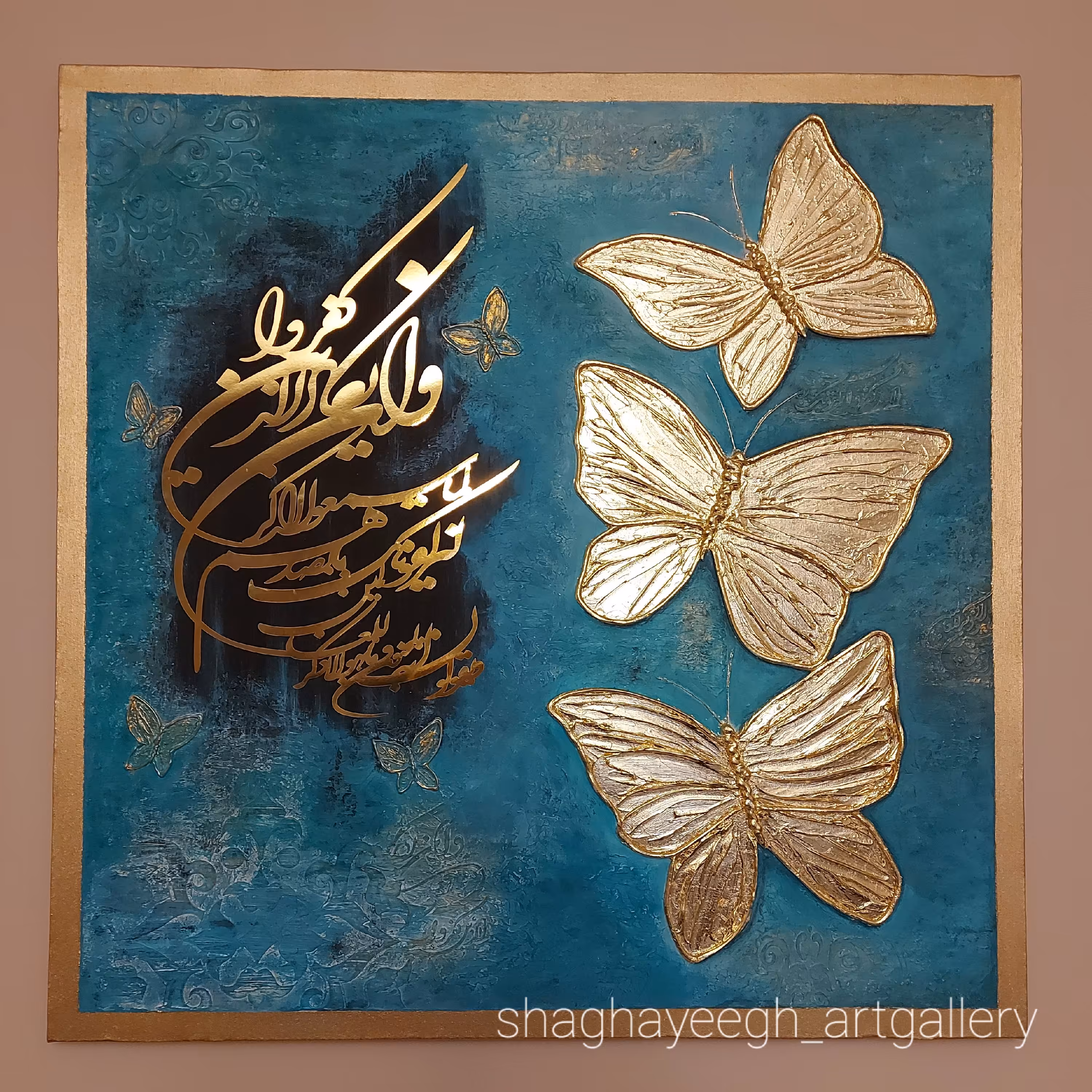 تابلو ورق طلا