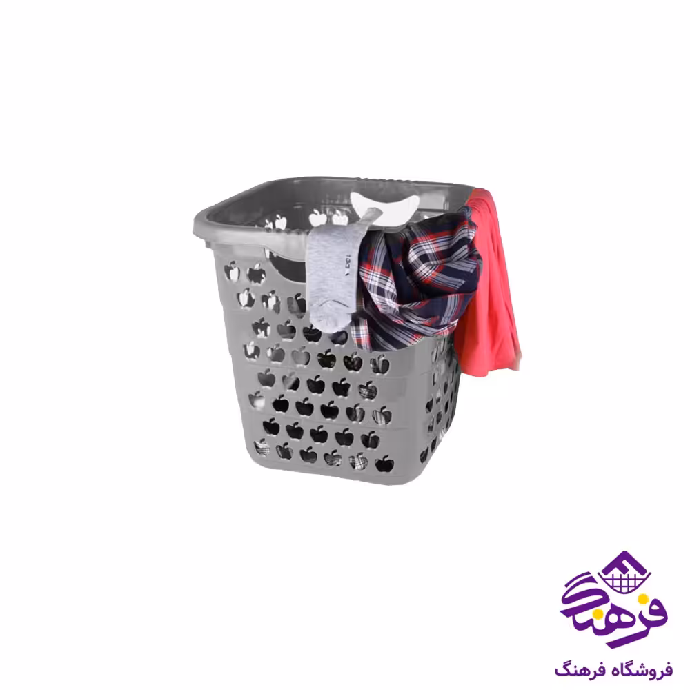 سبد رخت چهار گوش طرح سیب اشکان
