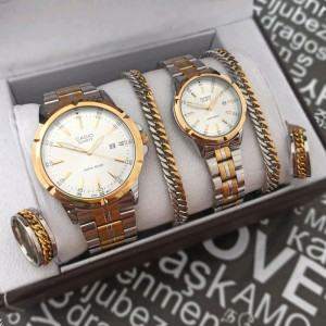ساعت مچی ست مردانه و زنانه کاسیو بدنه استیل CASIO
