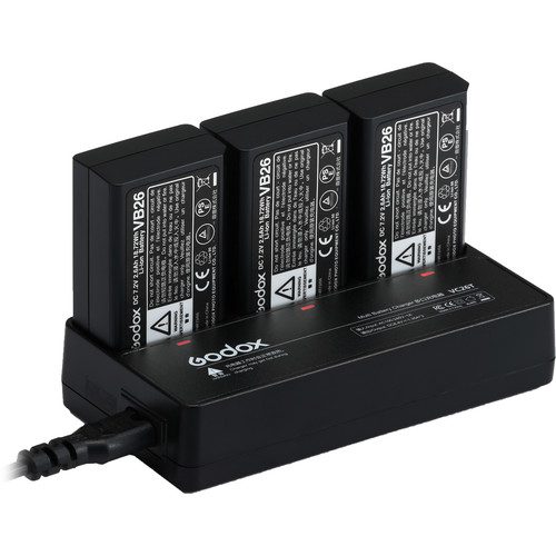 شارژر 3 تایی باتری فلاش V1 گودکس | Godox VC26T Multi-Battery Charger for V1