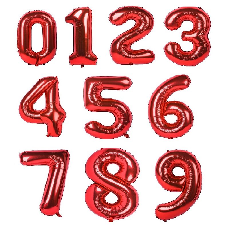 بادکنک عدد فویلی 32 اینچ قرمز